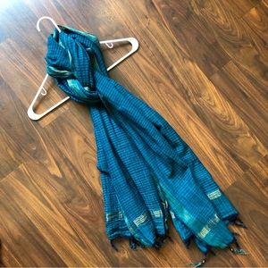 Long dark teal scarf
